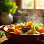 Délice léger : ragoût de chou, carottes fondantes et saucisse de Morteau