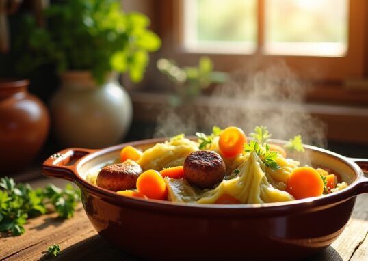 Délice léger : ragoût de chou, carottes fondantes et saucisse de Morteau