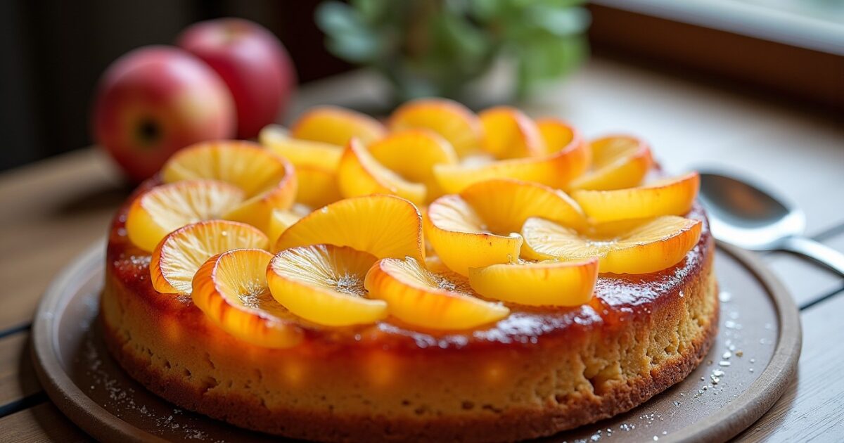 Sublime gâteau aux pommes, léger et translucide comme un voile