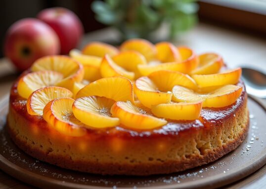 Sublime gâteau aux pommes, léger et translucide comme un voile