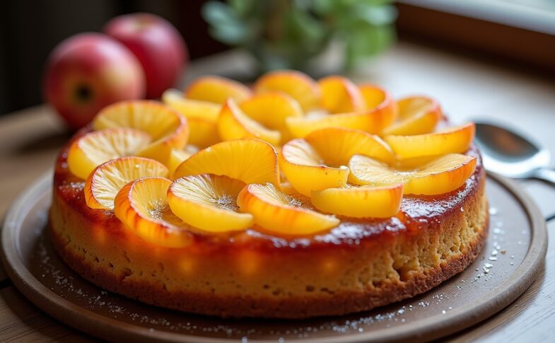 Sublime gâteau aux pommes, léger et translucide comme un voile