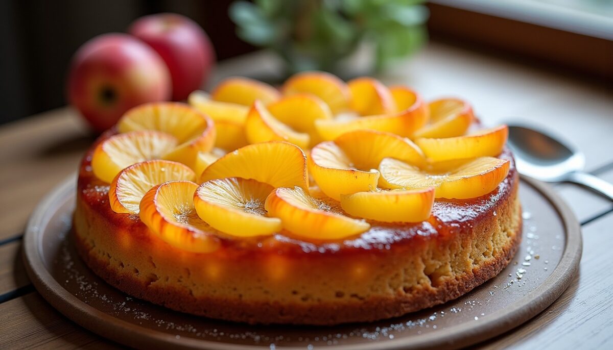 Sublime gâteau aux pommes, léger et translucide comme un voile