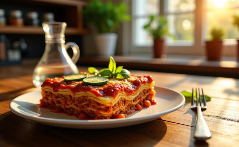 Délicieuses lasagnes bolognaises sublimées aux courgettes fraîches
