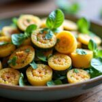Salade fraîcheur : courgettes croquantes, dés de féta et éclats de menthe