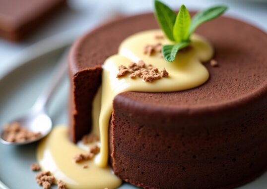 Savourez un gâteau moelleux au chocolat fondant et délicate touche de banane
