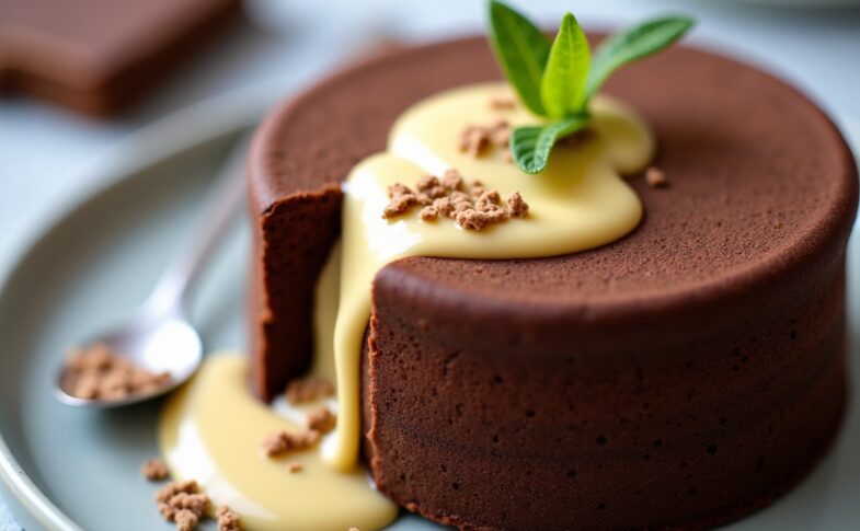 Savourez un gâteau moelleux au chocolat fondant et délicate touche de banane