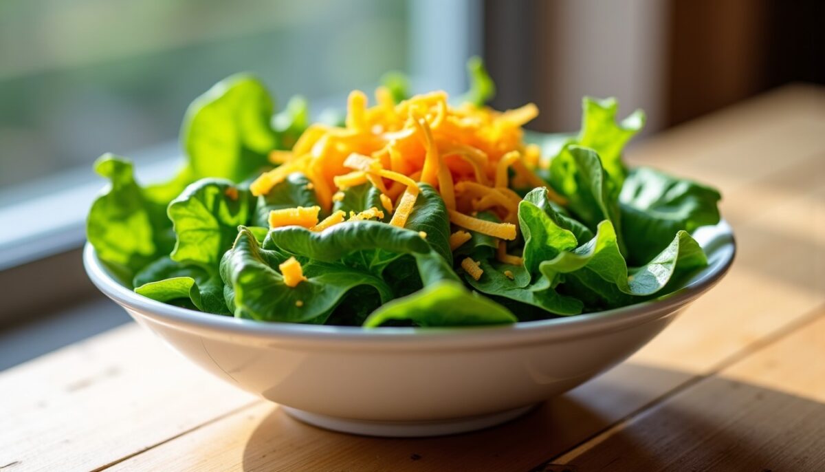 Salade de mâche fraîche sublimée par des zestes d'orange acidulés